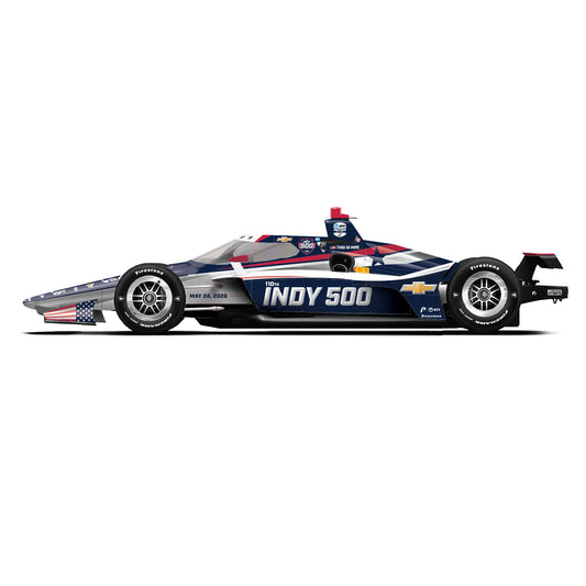 2026 Indy 500 Event Diecast 1:64 in Red White and Blue - Left Side View