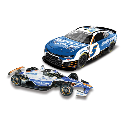 2025 Kyle Larson 1/64 INDYCAR and NASCAR - Front View of both Diecasts