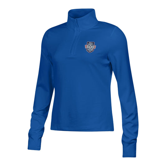 Ladies Under Armour Quarter Zip in Blue - Front View