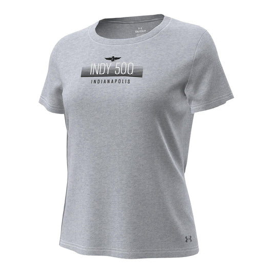 Ladies Under Armour Performance T-shirt in Grey - Front View