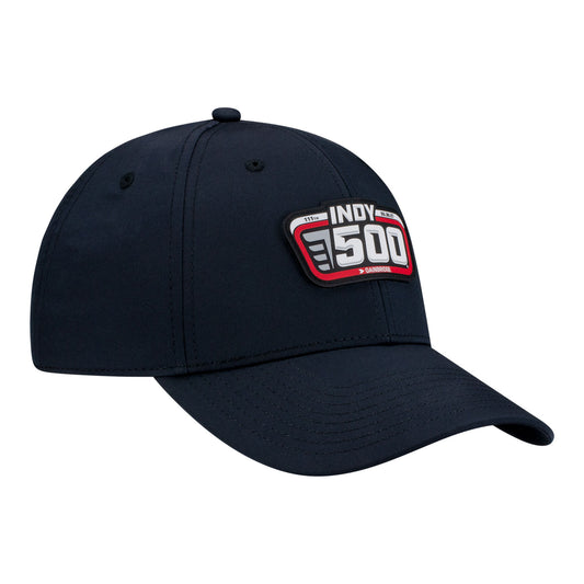 2027 Indy 500 Performance Black Logo Hat in Black - Front Right View