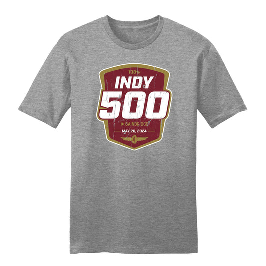 2024 Indy 500 Triblend Grey Shirt - front view