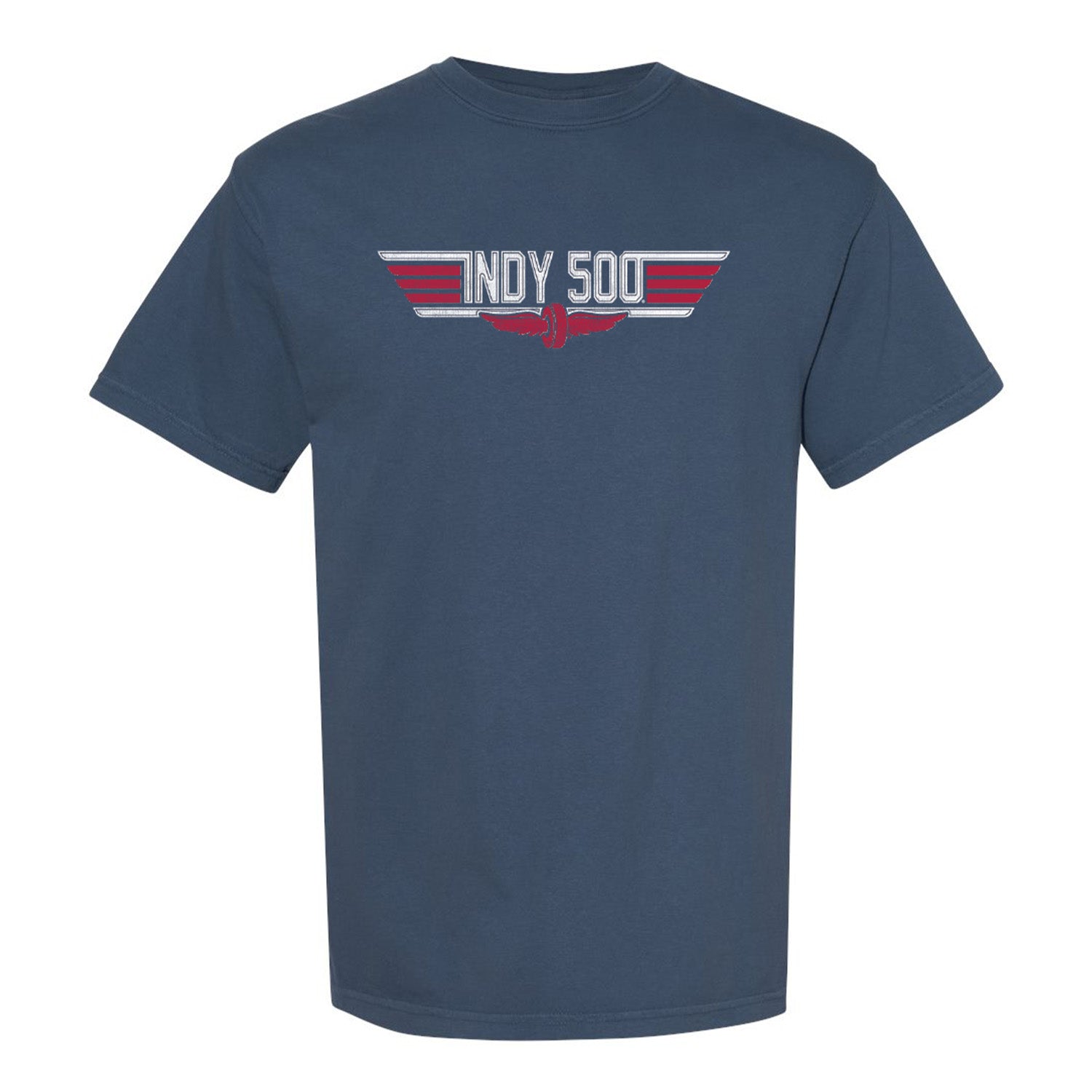 2026 Indy 500 Need for Speed T-Shirt in Blue - Front View
