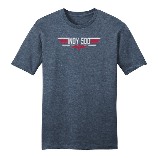 2026 Indy 500 Need for Speed T-Shirt in Blue - Front View