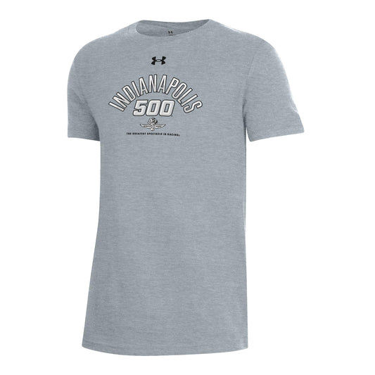 Youth Under Armour Indy 500 T-shirt In Grey - Front View