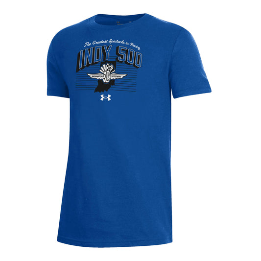 Under Armour Youth WWF T-shirt in Blue - Front View