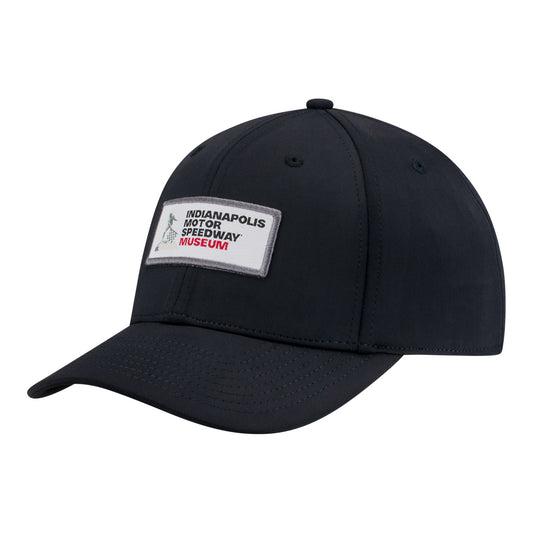 Indianapolis Motor Speedway Museum Woven Logo Hat in Black - Front Left View