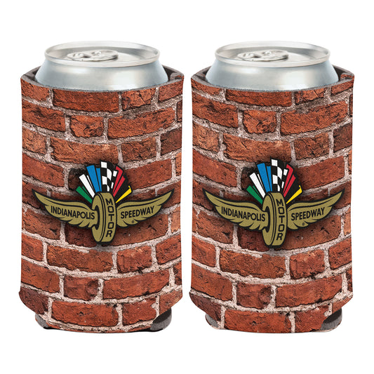 Wing Wheel Flag Bricks Can Cooler in Brick - Front and Back view