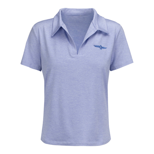 WWF Ladies Travis Mathew Skyloft Light Polo in Blue - Front view