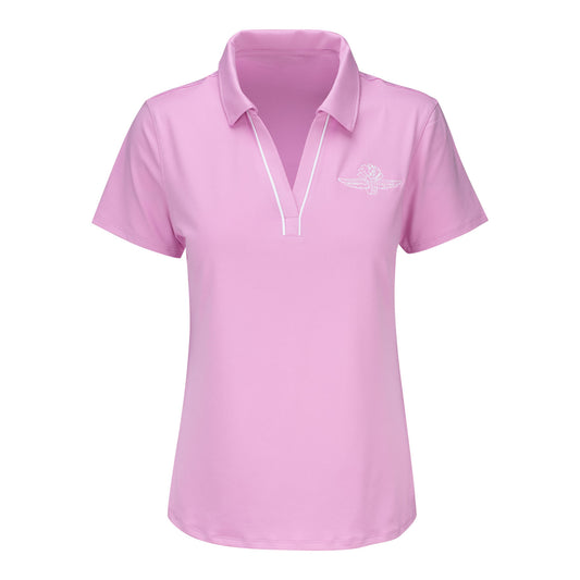 Ladies Wing Wheel Flag Puma Cloudspun Piped Polo - front view