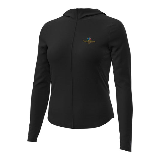 Ladies Under Armour Full Zip Hooded Jacket in Black - Front View