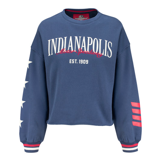 Ladies Indianapolis Motor Speedway Puff Sleeved Crewneck