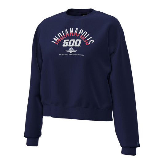 Ladies Under Armour Navy Crewneck in Navy - Front View