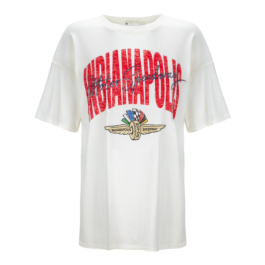 Indianapolis Motor Speedway Women's '47 Brand Muse Sadie Tee in White - Front View