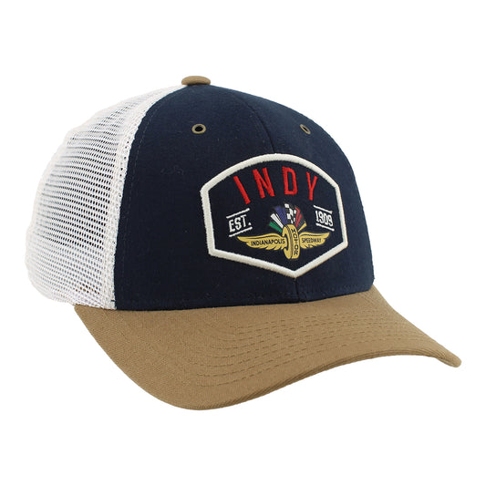 Wing Wheel Flag Indy Est. 1909 Mesh back Zephyr Hat - Front Right View