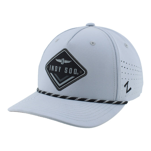 Indy 500 Diamond Rope Zephyr Hat in White - Front Left View