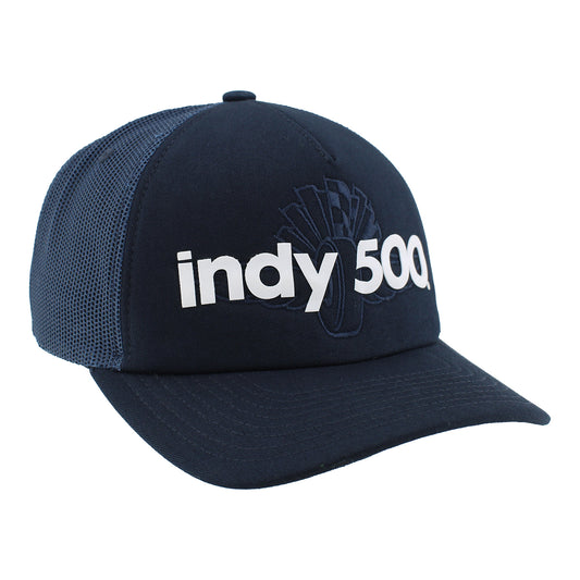 Indy 500 Puff Print Zephyr Hat in Blue - Front Right View