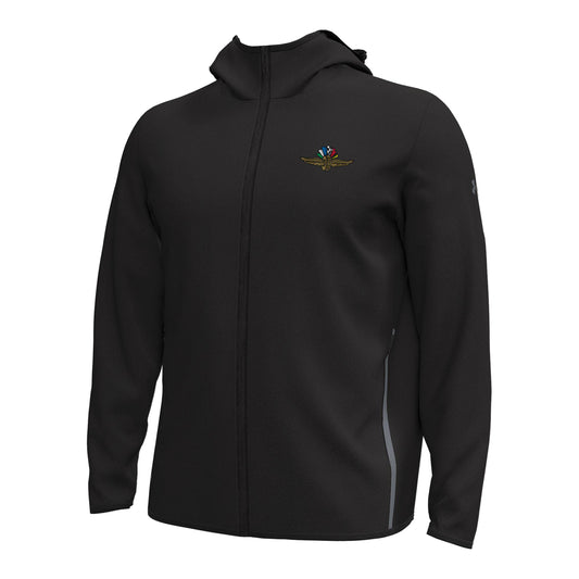 Under Armour Wing Wheel Flag Full Zip in Black - Front View