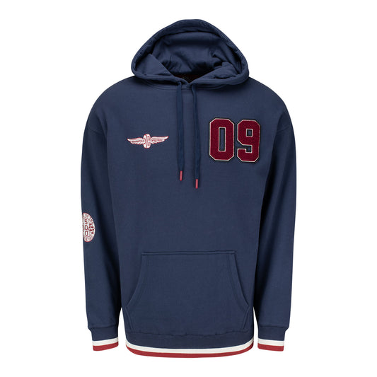 Wing and Wheel 1909 Pullover Hoodie In Blue - Front View