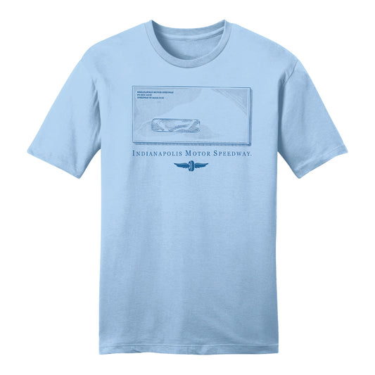 INDIANAPOLIS MOTOR SPEEDWAY BLUE ENVELOPE T-SHIRT - front view