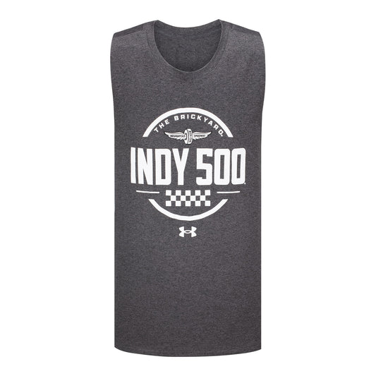Indy 500 Under Armor Tank Top in Grey - Front View