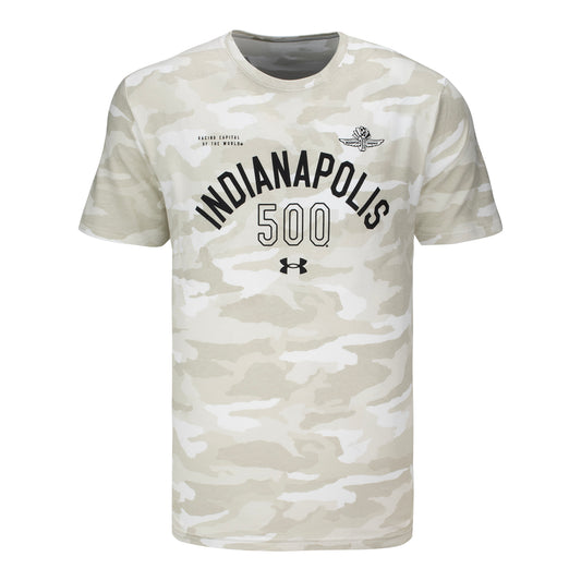 Wing Wheel Flag Indy 500 Under Armor Camo T-Shirt in Camo - Front View