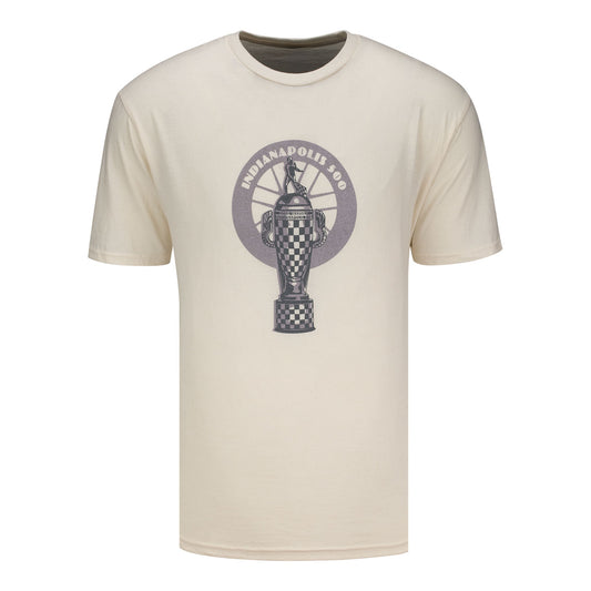 Wing Wheel Flag Borg Tire Natural Shirt in White - Front view