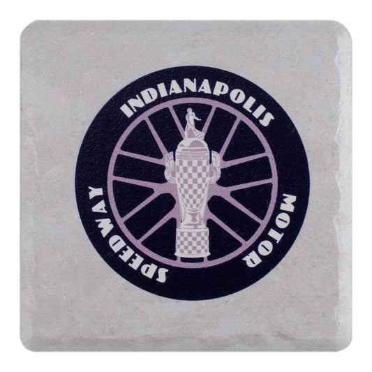 Wing Wheel Flag Borg Tire Stone Coaster - Front View