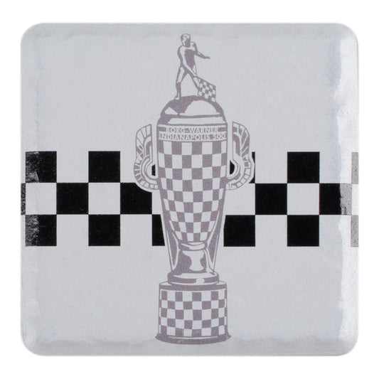 Wing Wheel Flag Borg Trophy Checkered Stone Magnet - Front View