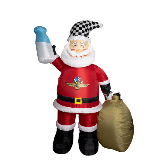 Wing Wheel Flag Inflatable Santa Claus - Front View