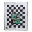 Brickyard Crossing Microfiber Golf Caddy Towel 17"x39" in black and white, front view