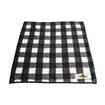 Wing Wheel Flag Buffalo Checked Frost Blanket in black and white, front view