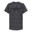Wing and Wheel Smoke Stars T-Shirt in Grey - Front View