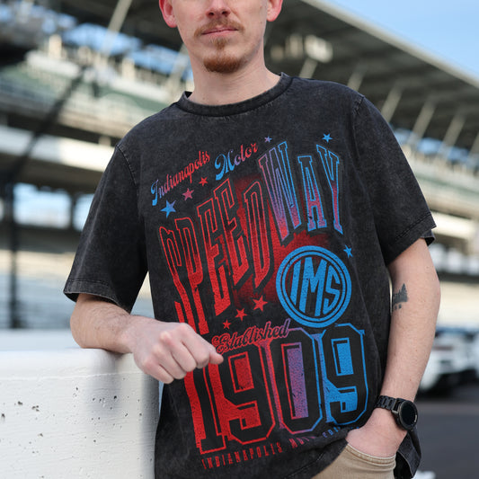 IMS Est. 1909 Band Shirt in black - Front View On Model