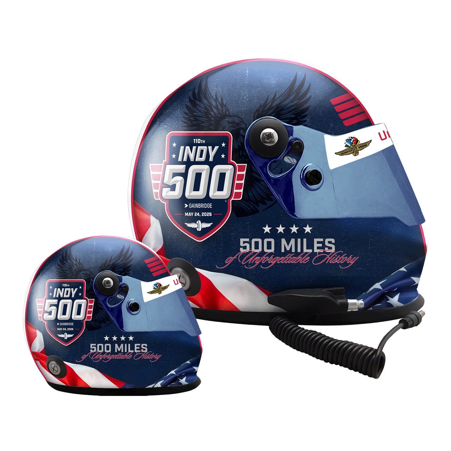 2026 Indy 500 Full-Size Helmet and Mini Helmet - Right Side View