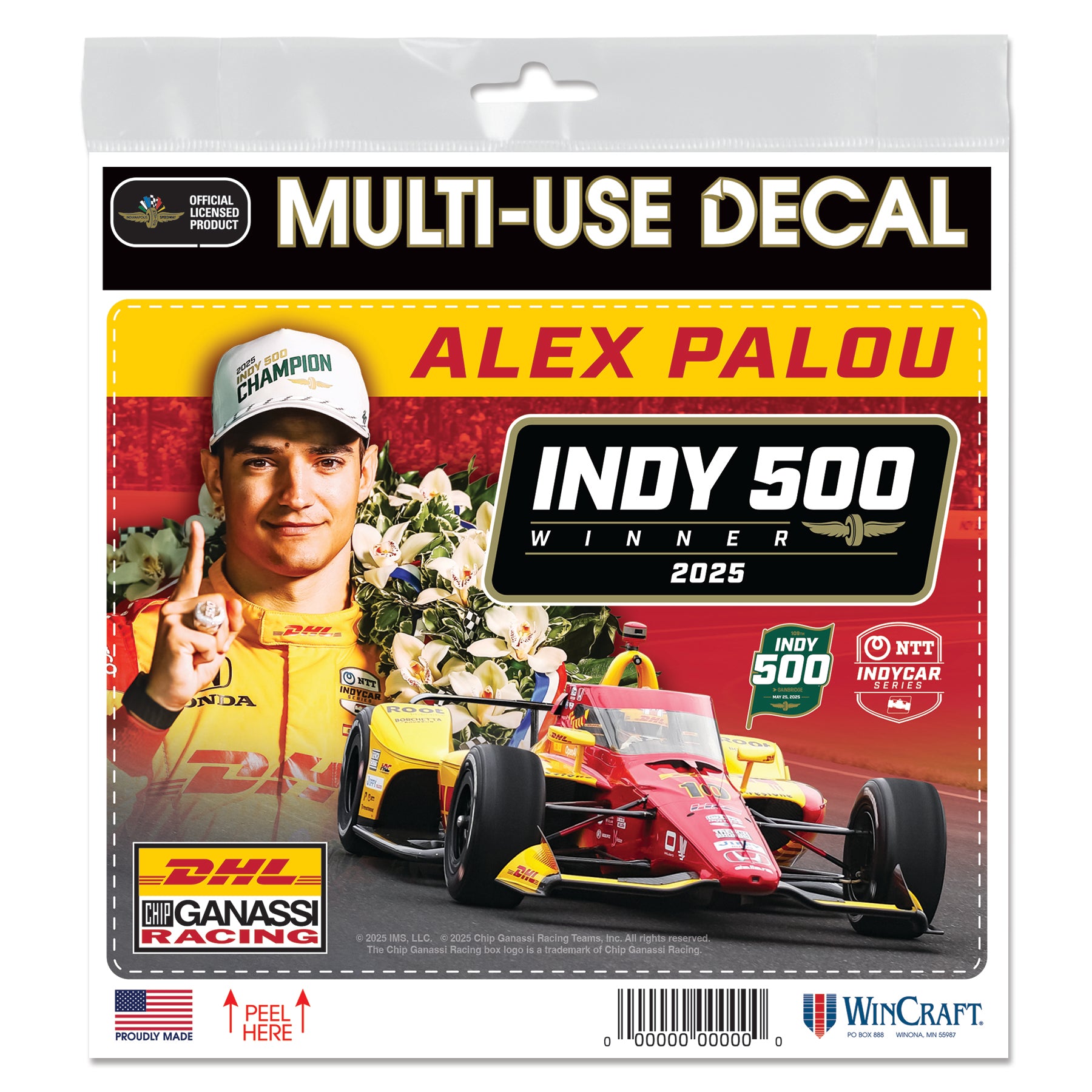 2025 INDY 500 WINNER DECAL - Alex Palou