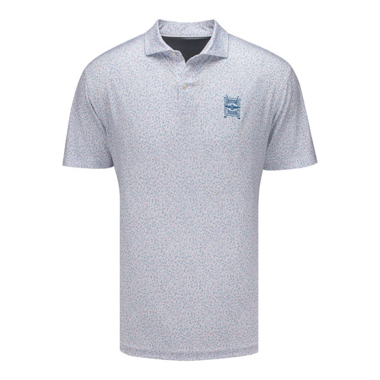 Brickyard Crossing Johnnie O Kipler Lollipop Polo in White - Front View