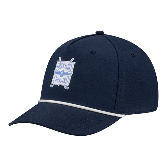 Brickyard Crossing Ahead Brezo White Hat in Blue - Front Left View