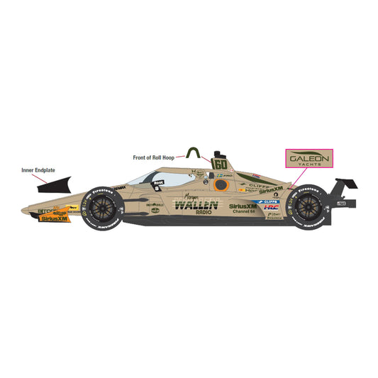 2026 Indy 500 Winner Diecast 1:18 Felix Rosenqvist in Brown - Left Side View