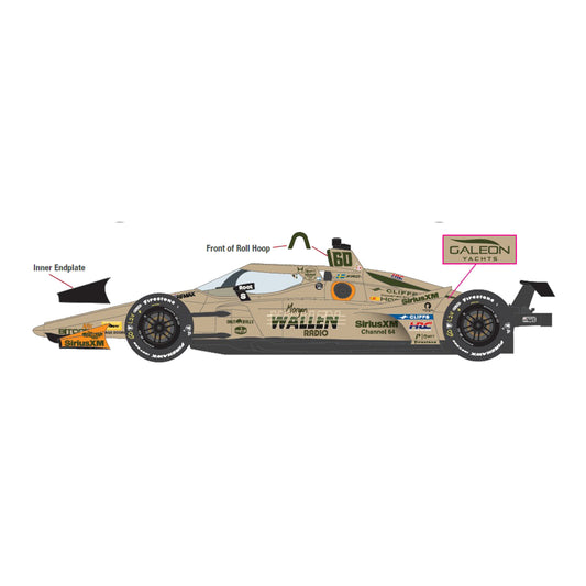 2026 Indy 500 Winner Diecast 1:64 Felix Rosenqvist in Brown - Left Side View