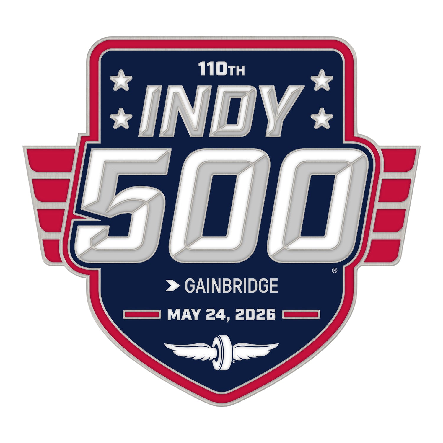 2026 Indy 500 Event Logo Hatpin - Front View