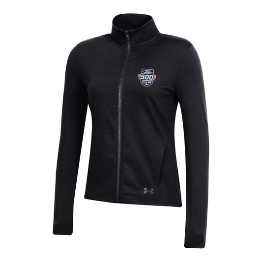 Ladies Under Armour Full Zip Jacket in Black - Front left view