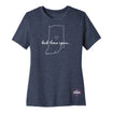 Ladies 2026 Indy 500 Back Home Again T-Shirt in Blue - Front View