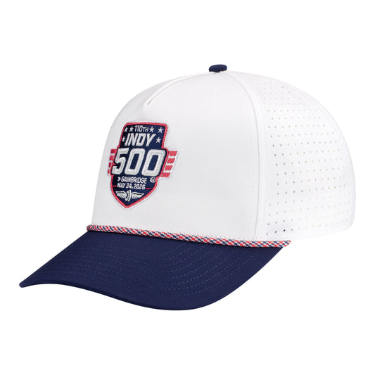 2026 Indy 500 Embroidered Rope Hat in White - Front Left View