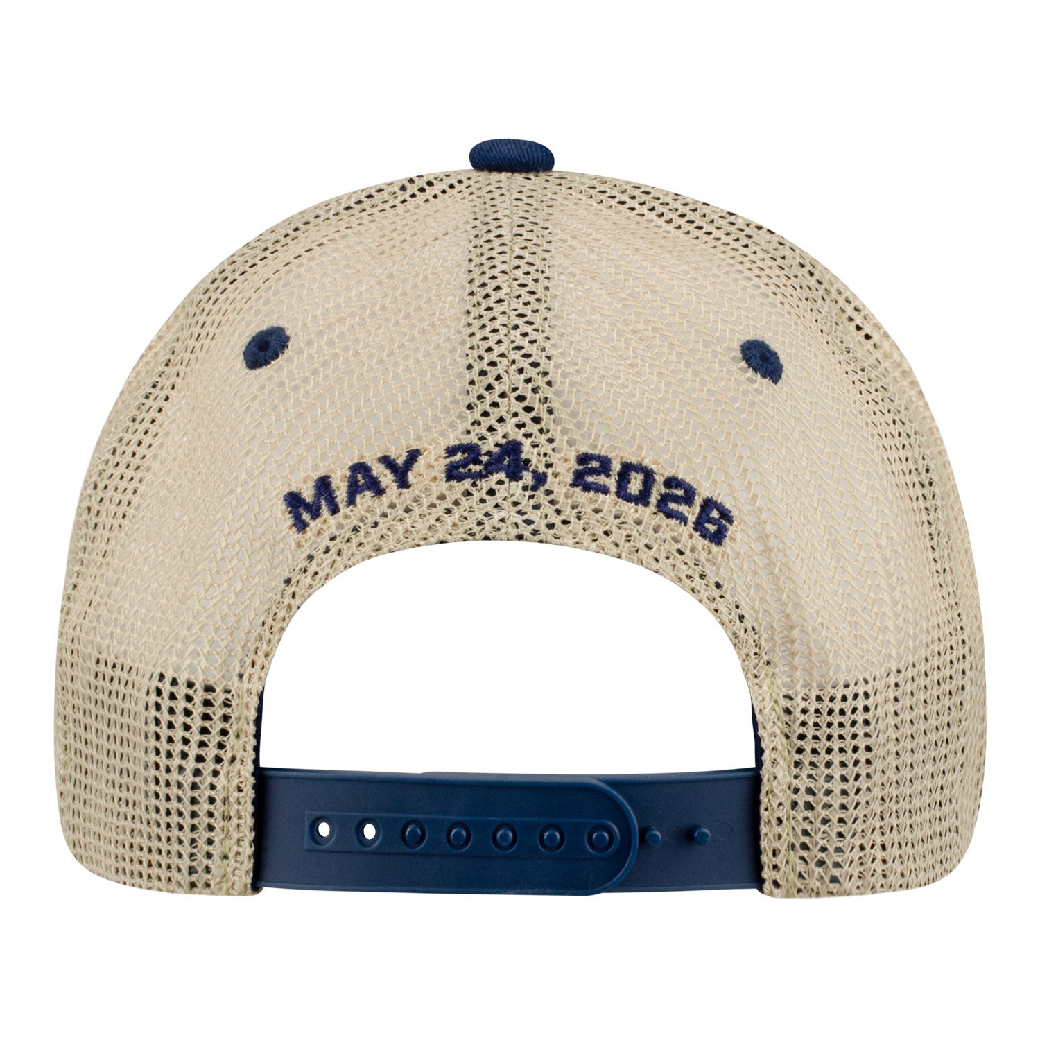2026 Indy 500 Event Meshback Navy/Stone Hat in Blue - Back View