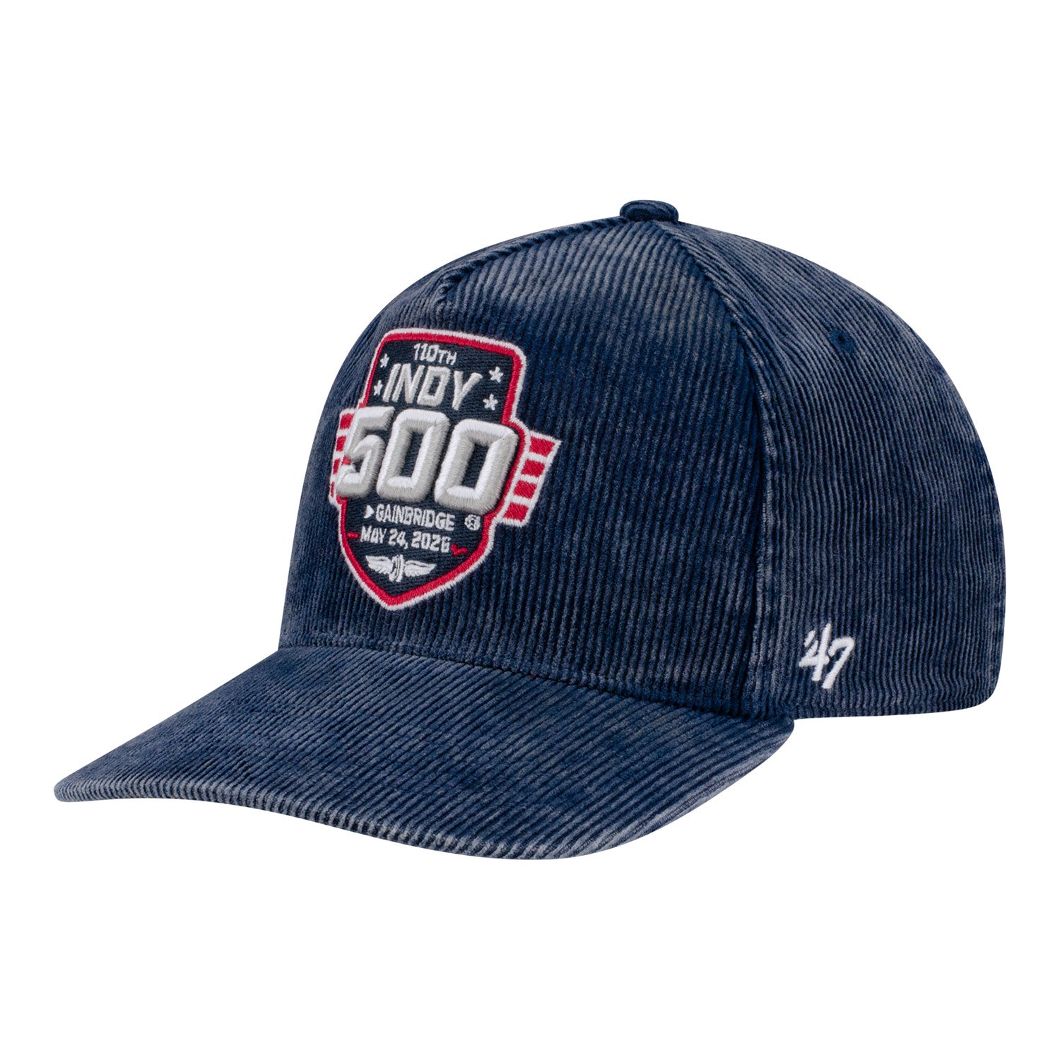 2026 Indy 500 Reclaim Icon Corduroy Hitch Hat in Blue - Front left View