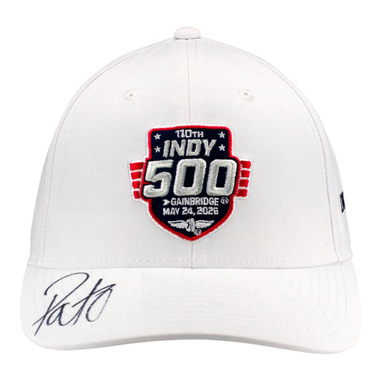 2026 Indy 500 LE #6 Starting Field Hat Autographed by Pato O'Ward in White - Front View