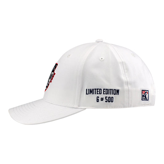 2026 Indy 500 LE #6 Starting Field Hat Autographed by Pato O'Ward in White - Left Side View