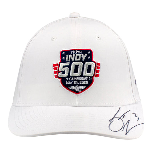 2026 Indy 500 LE #9 Starting Field Hat Autographed by Scott McLaughlin in White - Front View