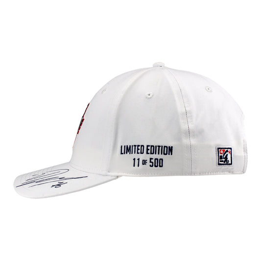 2026 Indy 500 LE #11 Starting Field Hat Autographed by Rinus Veekay in White - Left Side View